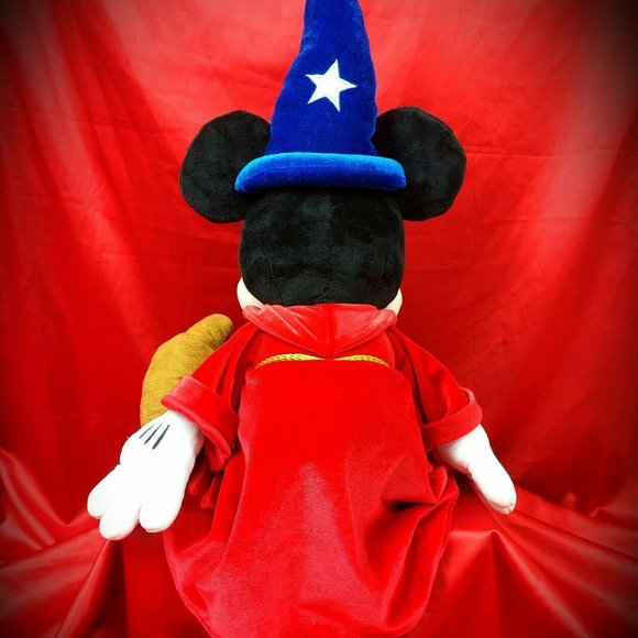 NWOT Disney Store MICKEY MOUSE Sorcerer Wizard Fantasia 22" Plush Stuffed Animal - Picture 4 of 7